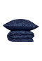 Set di biancheria da letto reversibile duepezzi Renforcé stampa statement blu scuro - SCHIESSER 150 Years