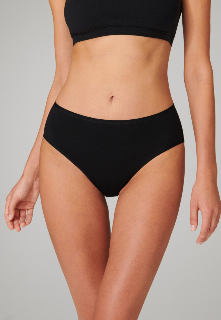 Slip taglio bikini confezione da 3 cotone biologico nero - 95/5
