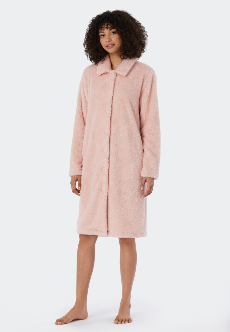 Morgenmantel Teddy Fleece rosé - Essentials