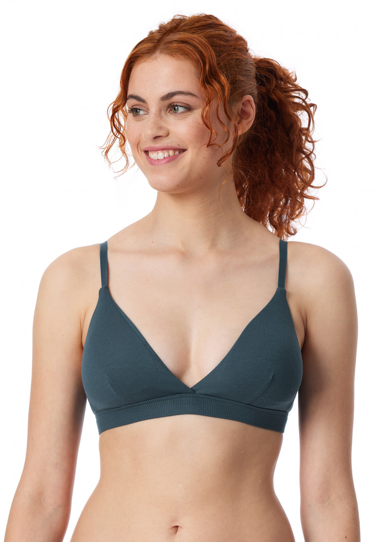 Reggiseno senza ferretto a coste doppie in Organic Cotton coppe - Main Image