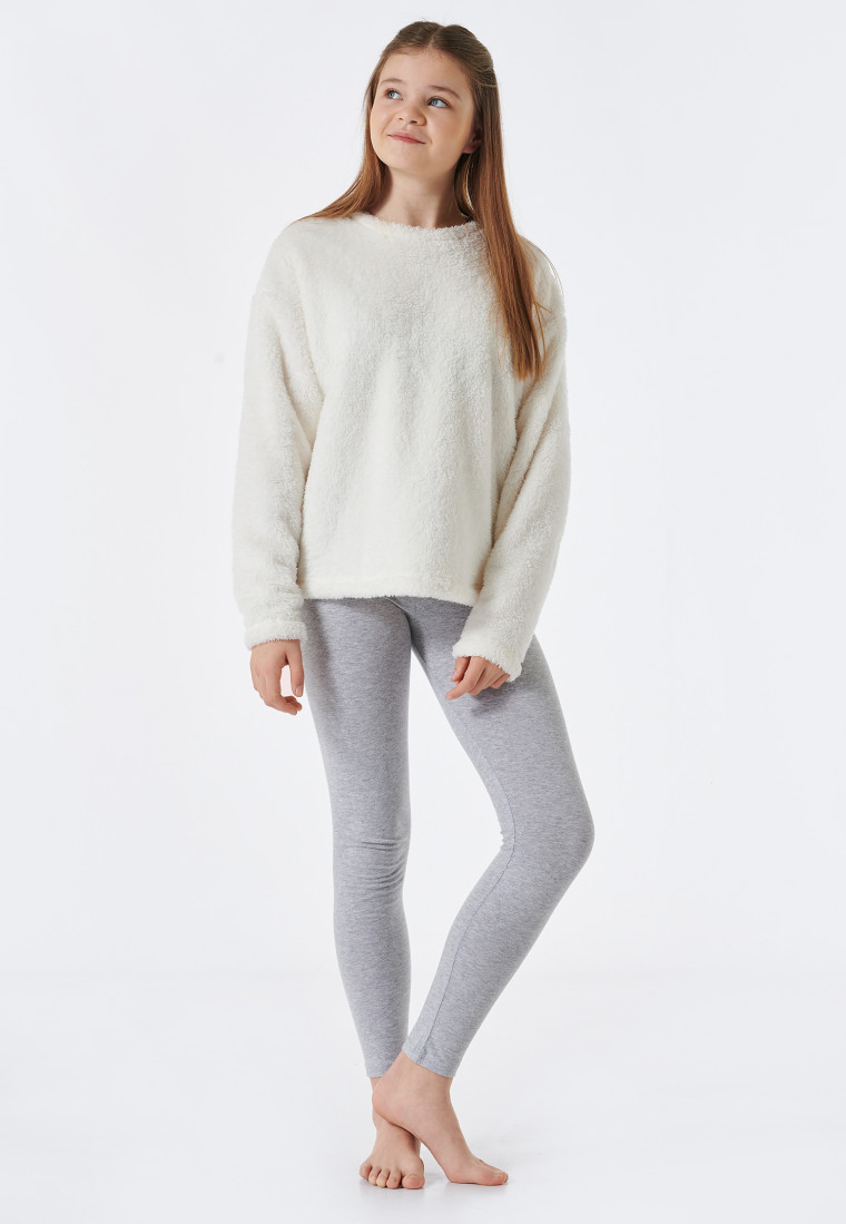 Schlafanzug lang Fleece off-white - Teens Nightwear | SCHIESSER