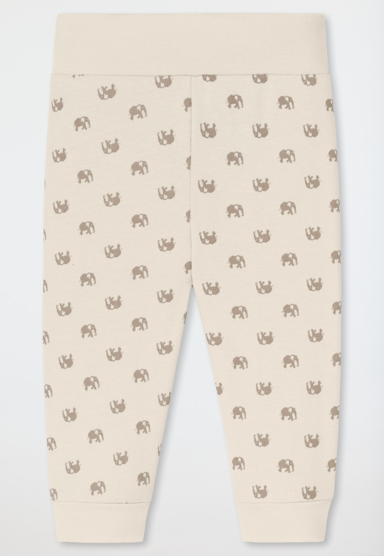 Ensemble bébé 2 pièces body manches courtes côtelé pantalon éléphant crème - Natural Love