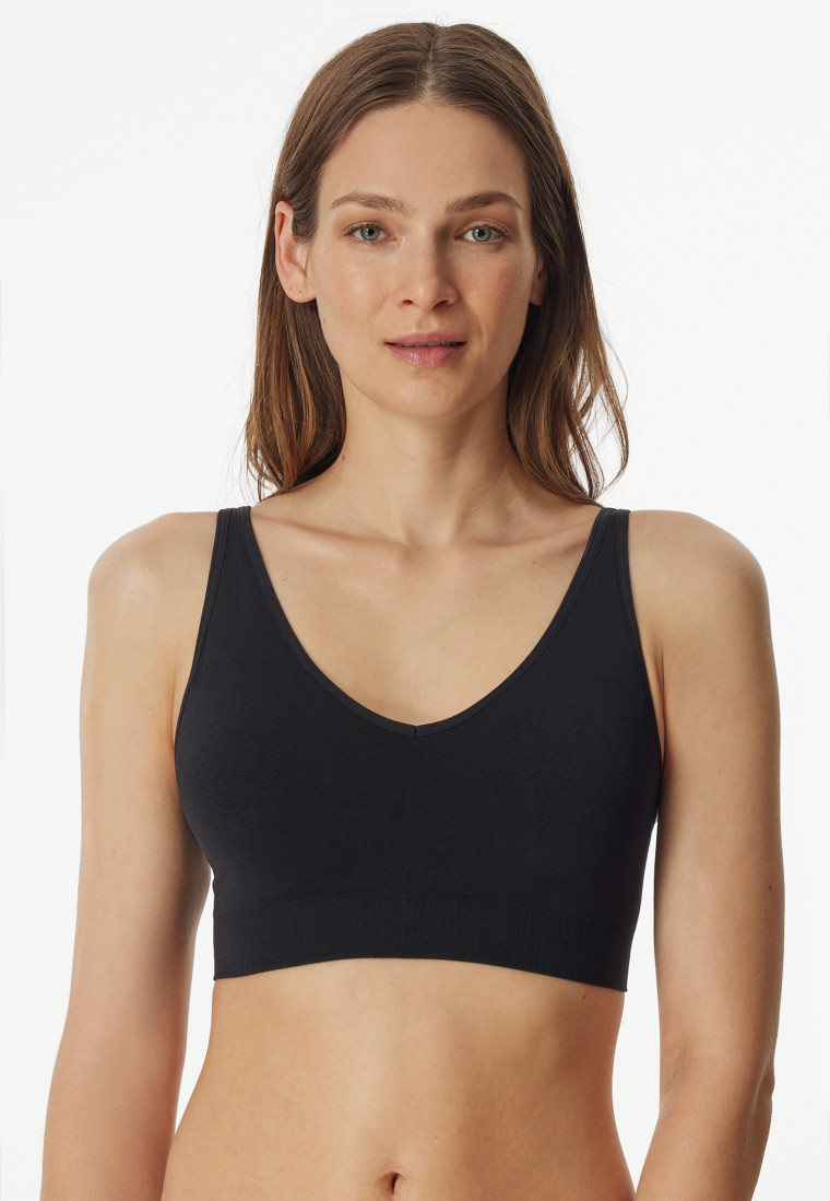 Soft bra seamless removable pads black- Classic Seamless