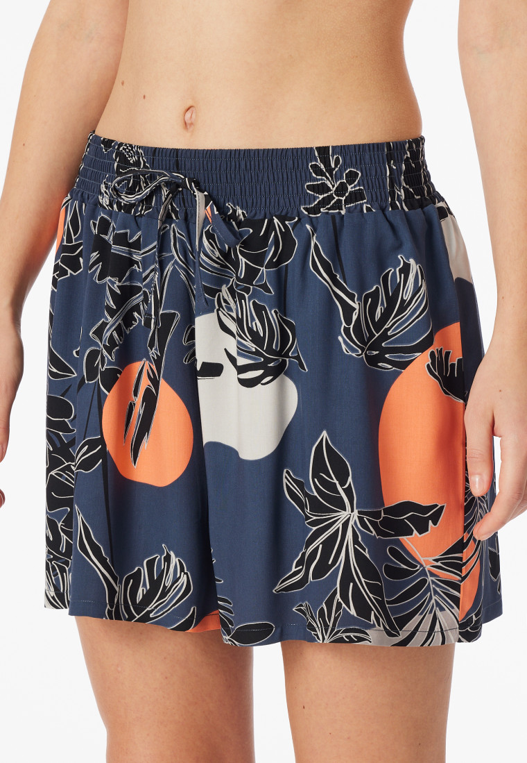 Caleçon long viscose imprimé palmier multicolore - Mix+Relax