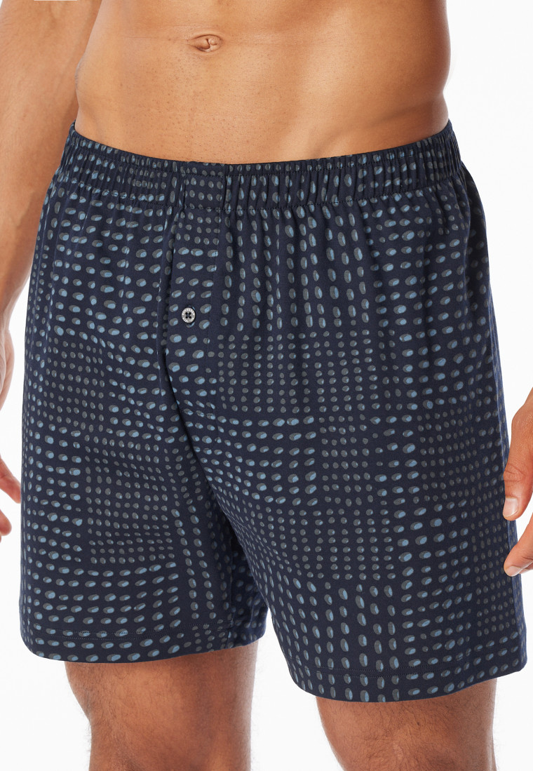 Boxershorts Interlock graphit gemustert - Fine Interlock