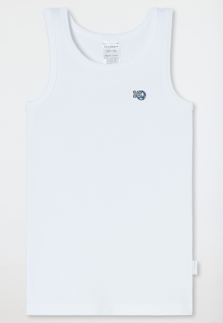 Vests 2-pack green/white - Fine Rib