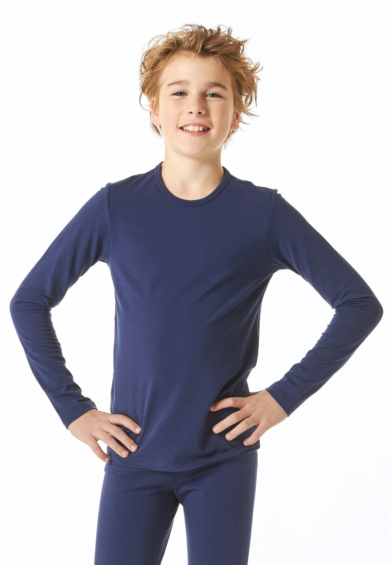 Maglietta a manica lunga unisex riscaldante blu scuro - Thermo