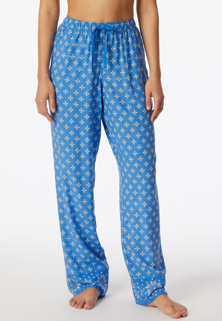 Pants long woven fabric flowers aquarium - Mix+Relax