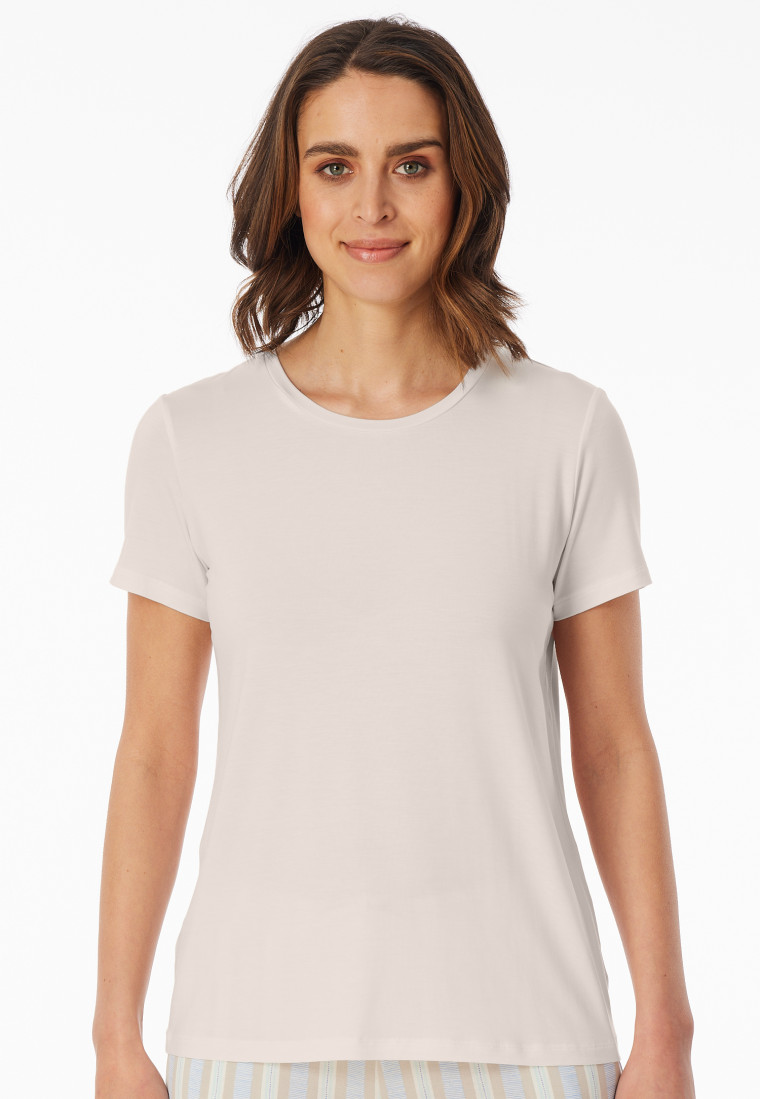 Maglietta a maniche corte a scollo tondo off-white - Mix+ Relax