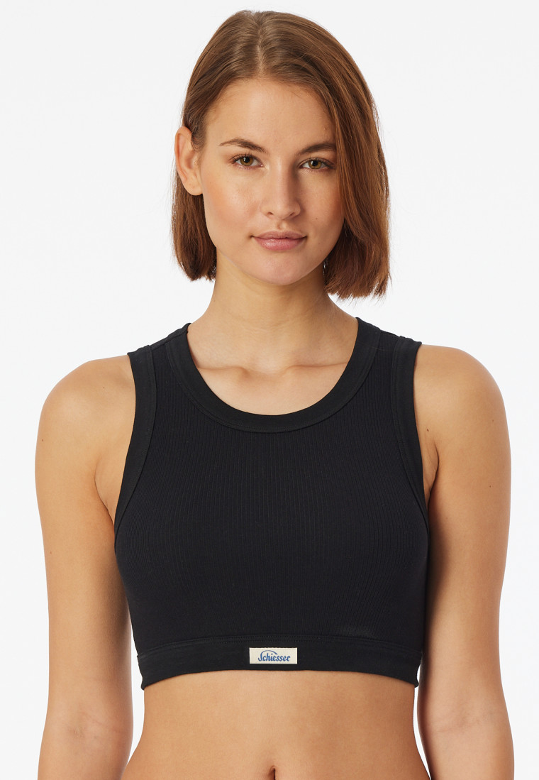 Bustier Feinripp schwarz - Revival Paula