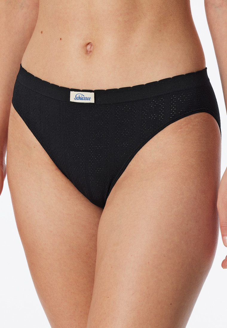 Slip retrò Ajourée senza cuciture nero - Revival Alma
