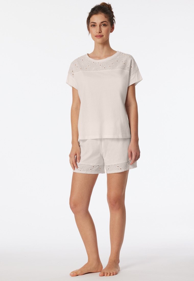 Korte pyjama in off-white - Casual Nightwear