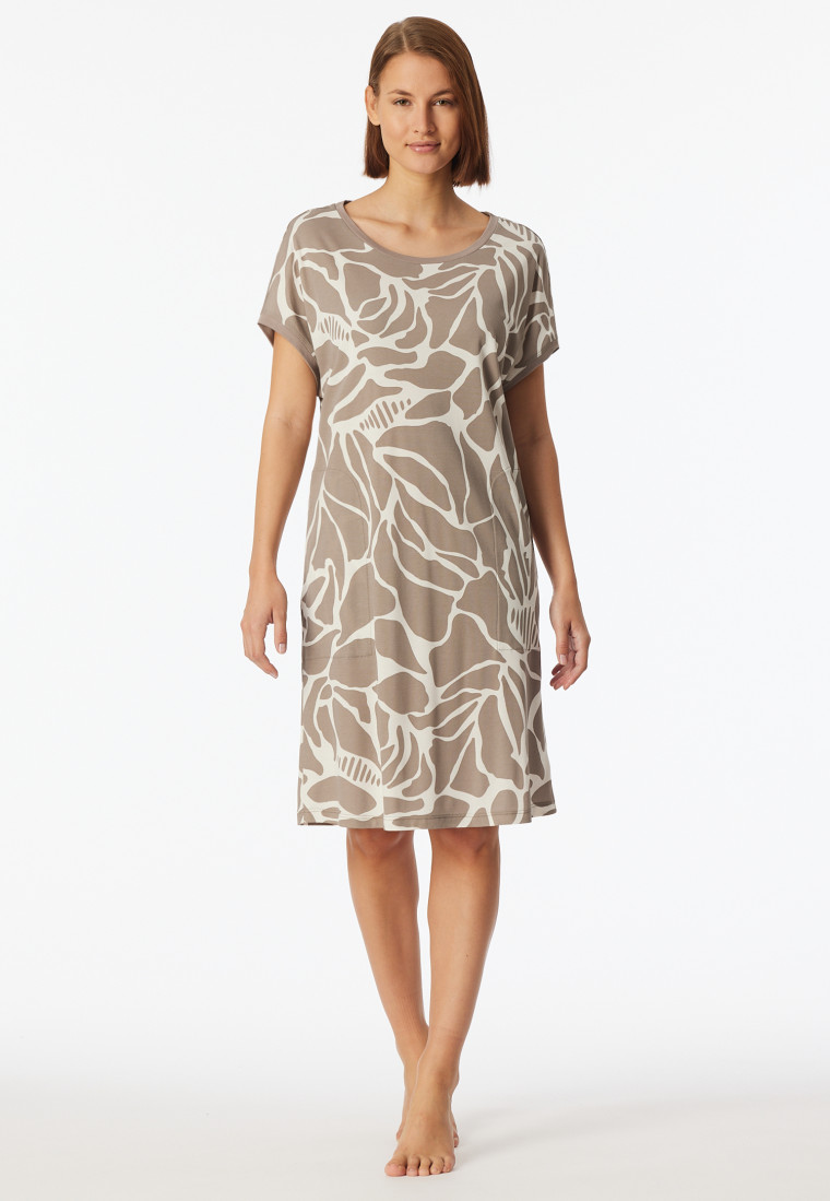 Nachthemd kurzarm Interlock clay - Modern Nightwear