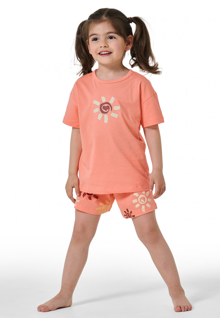 Schlafanzug kurz Sonne apricot - Girls World