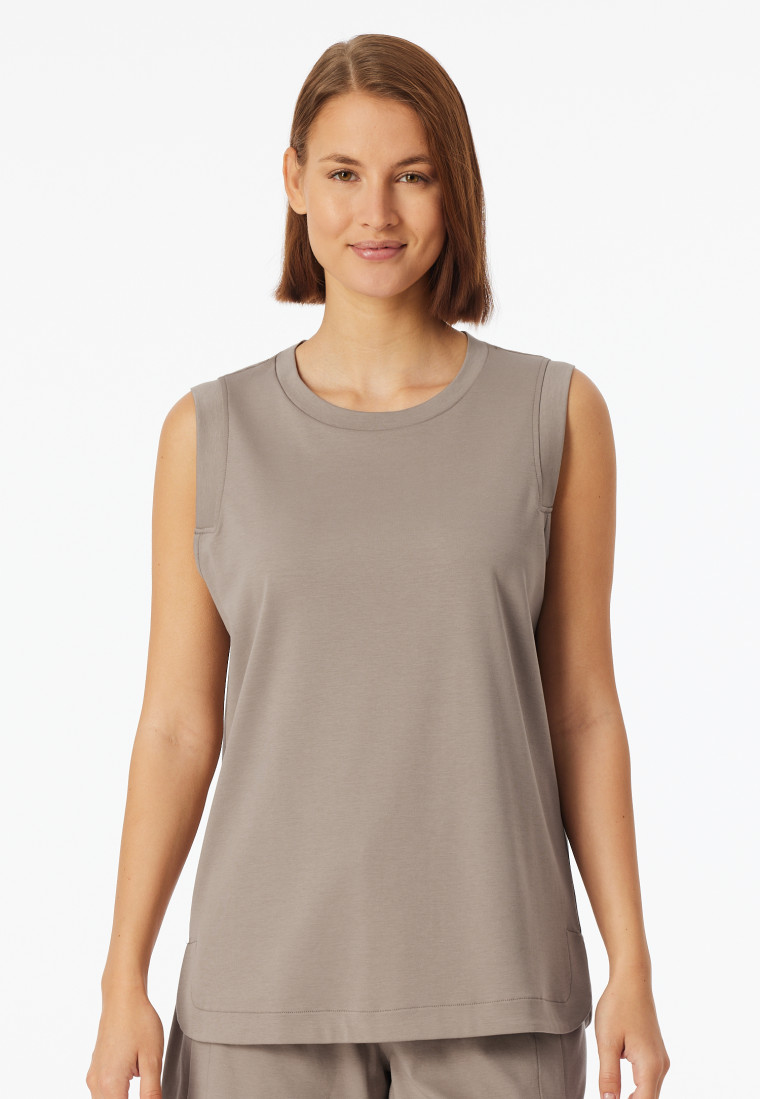 Tanktop gemercerceriseerd interlock clay - Mix+ Relax