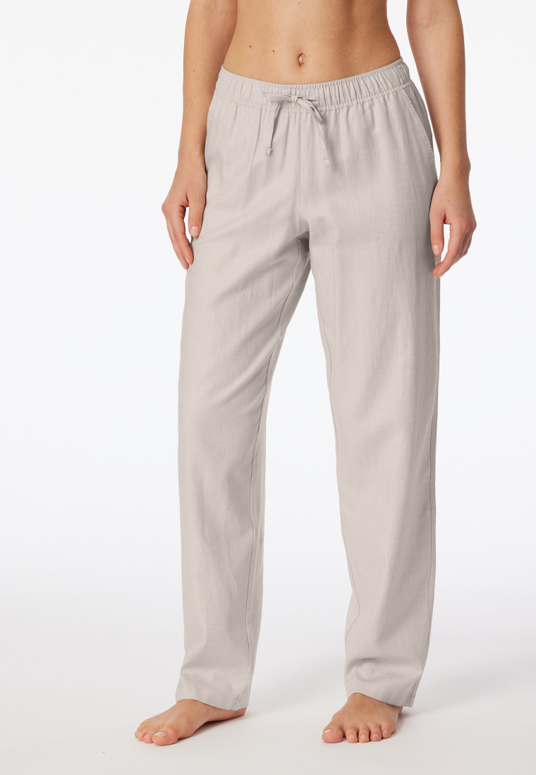 Lange linnen broek LENZING ECOVERO viscose off-white - Mix+ Relax