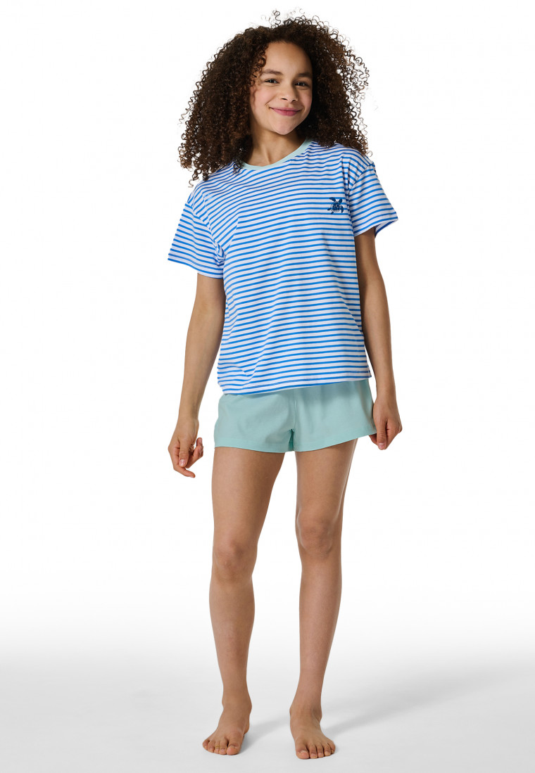 Schlafanzug kurz Streifen Schildkröte aquarium - Nightwear