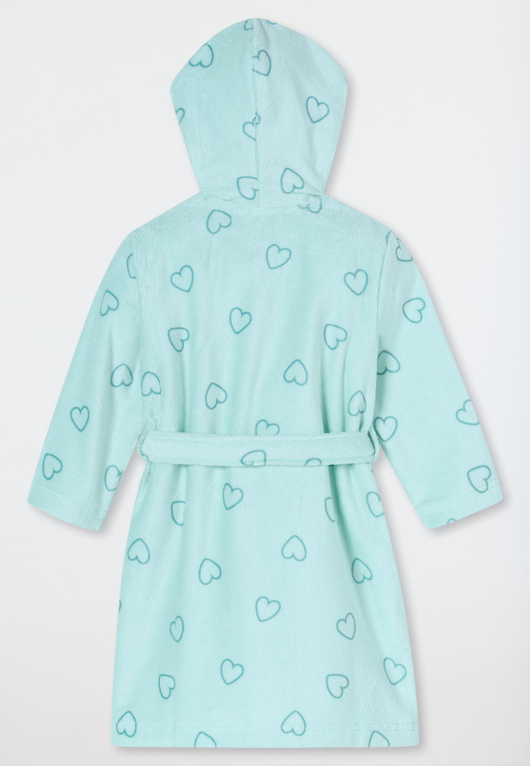 Peignoir Velours Cur vert clair - Aqua