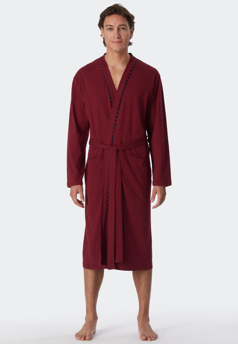 Peignoir interlock fin bordeaux Essentials SCHIESSER