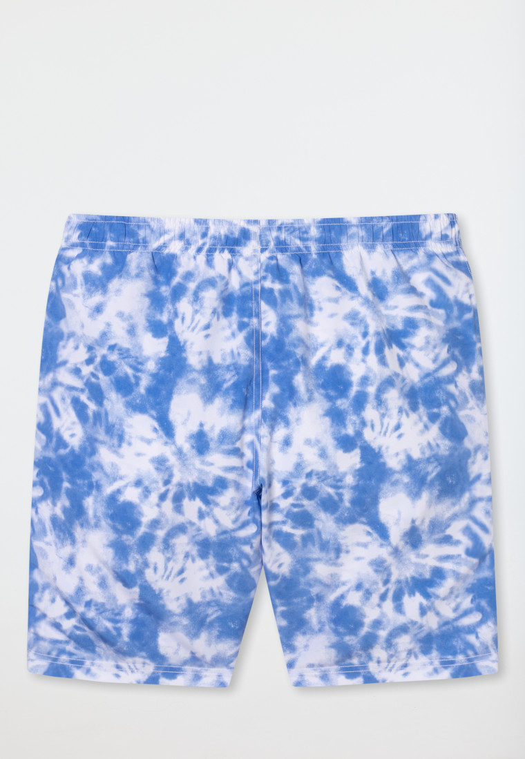 Zwemshorts geweven stof gerecycled SPF40+ batik aquarium - Aqua