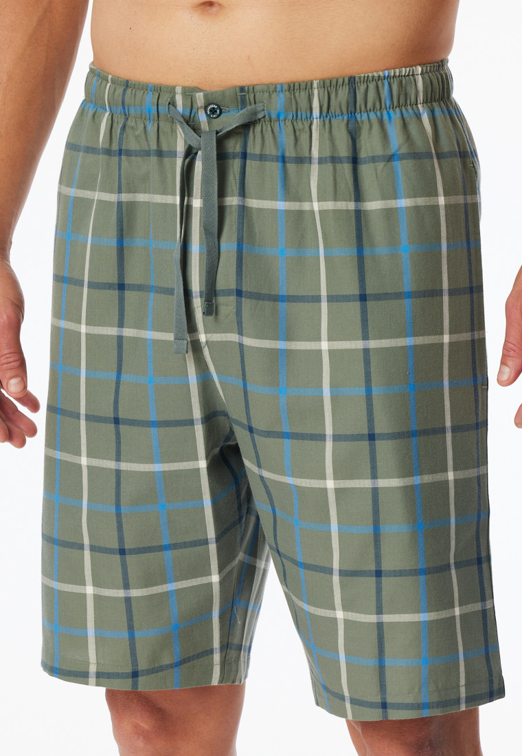 Bermuda shorts short woven fabric khaki chequered - Mix+Relax