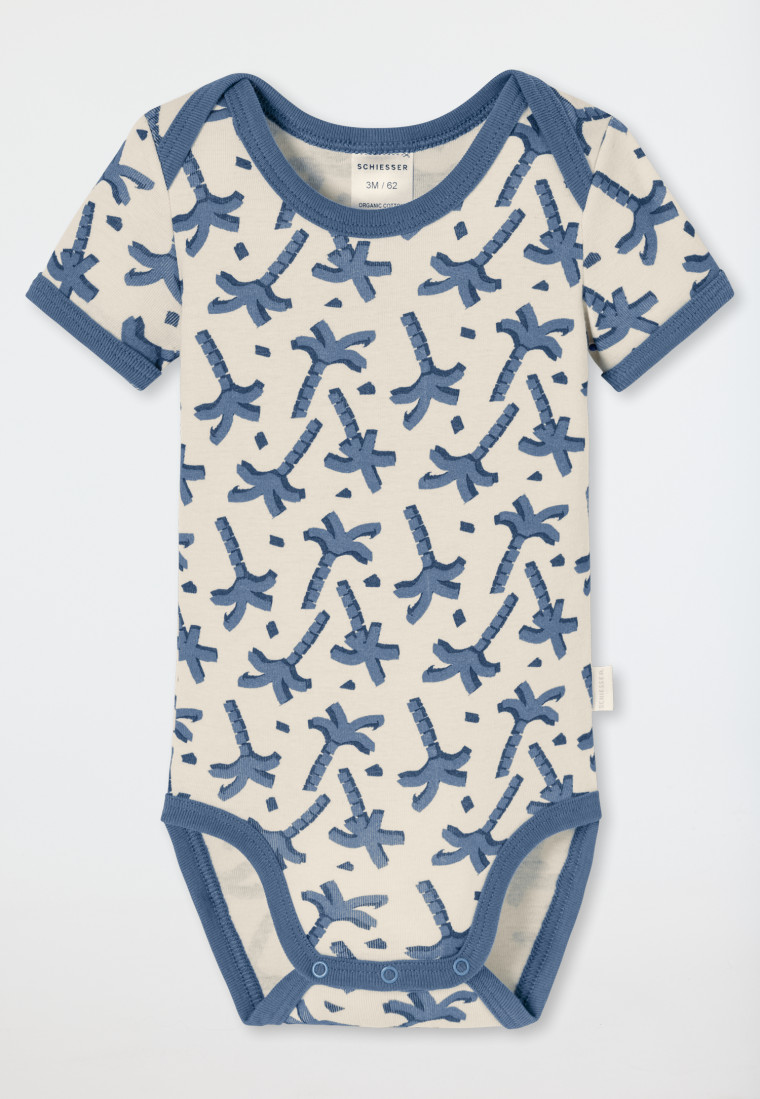 Bodies short sleeve 2-pack fine rib palm trees multi-colored - Natural Love