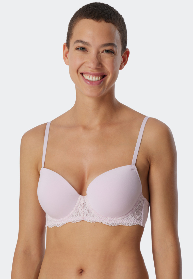 Padded underwired lace bra - Pink - Ladies