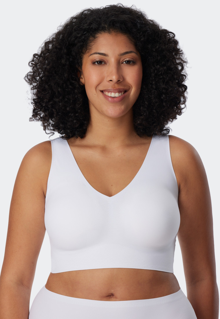 Bustier microvezelstof uitneembare pads  wit - Invisible Soft