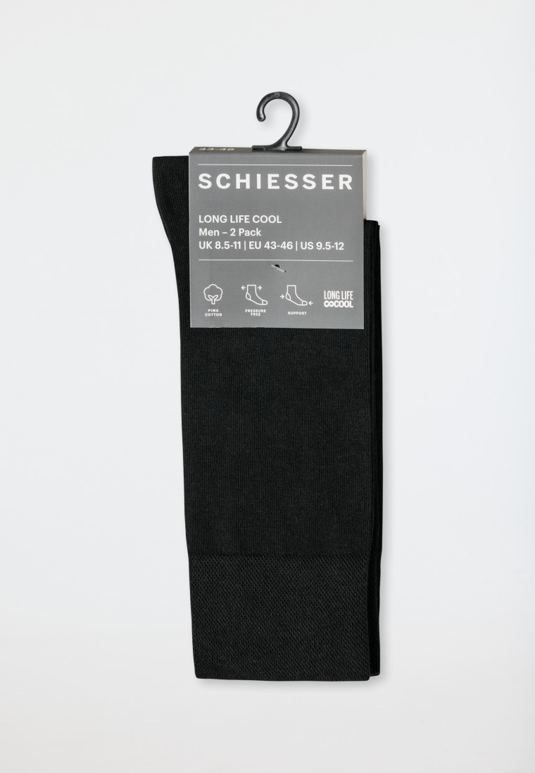 Herrensocken 2er-Pack schwarz - Long Life Cool