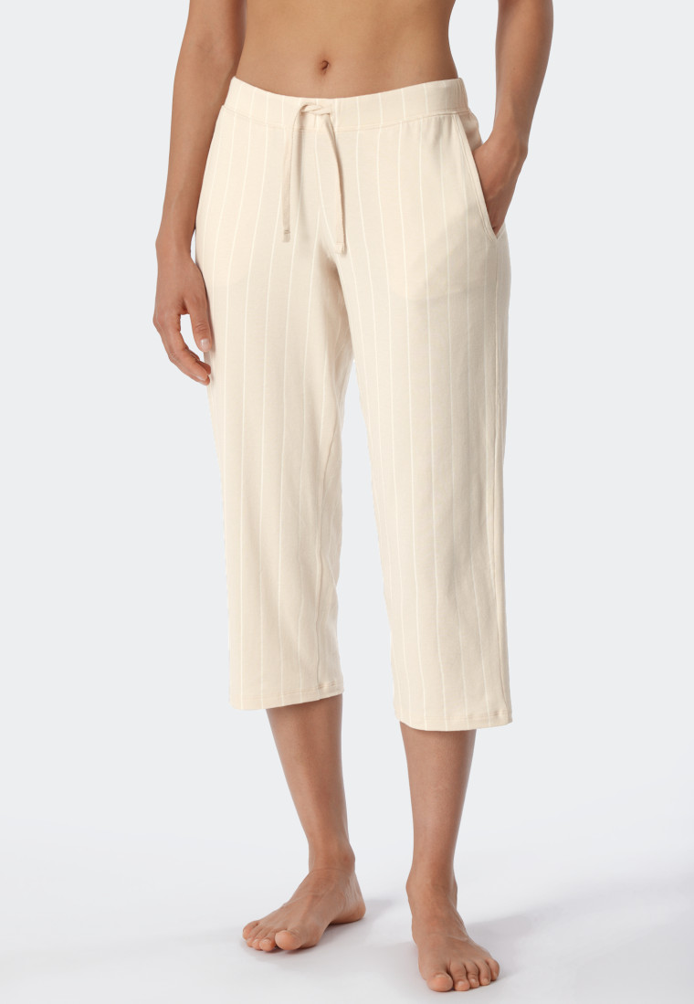 Pants 3/4-length stripes sand - Mix & Relax | SCHIESSER