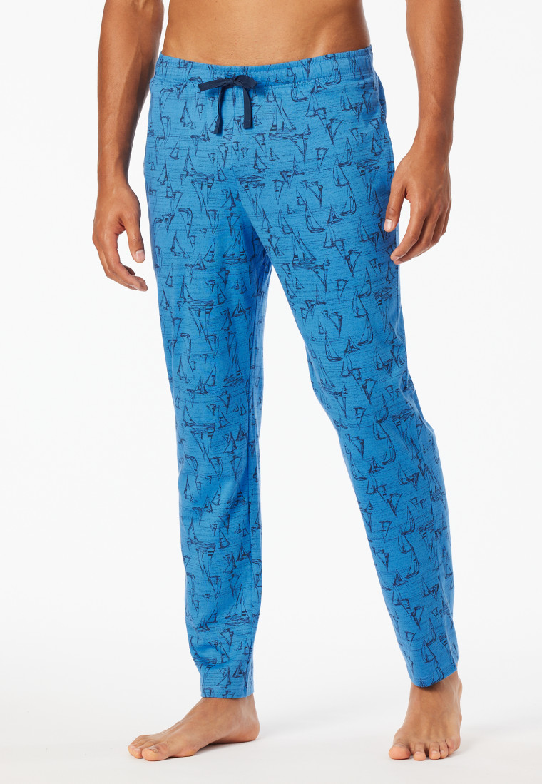 Lange broek met bedrukt maritiem indigo - Mix+ Relax