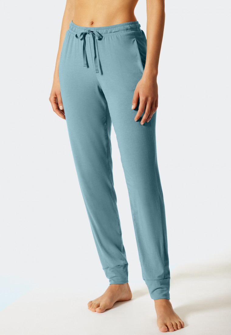 Pantalone lungo con polsini realizzato in viscosa, grigio bluastro - Mix+Relax