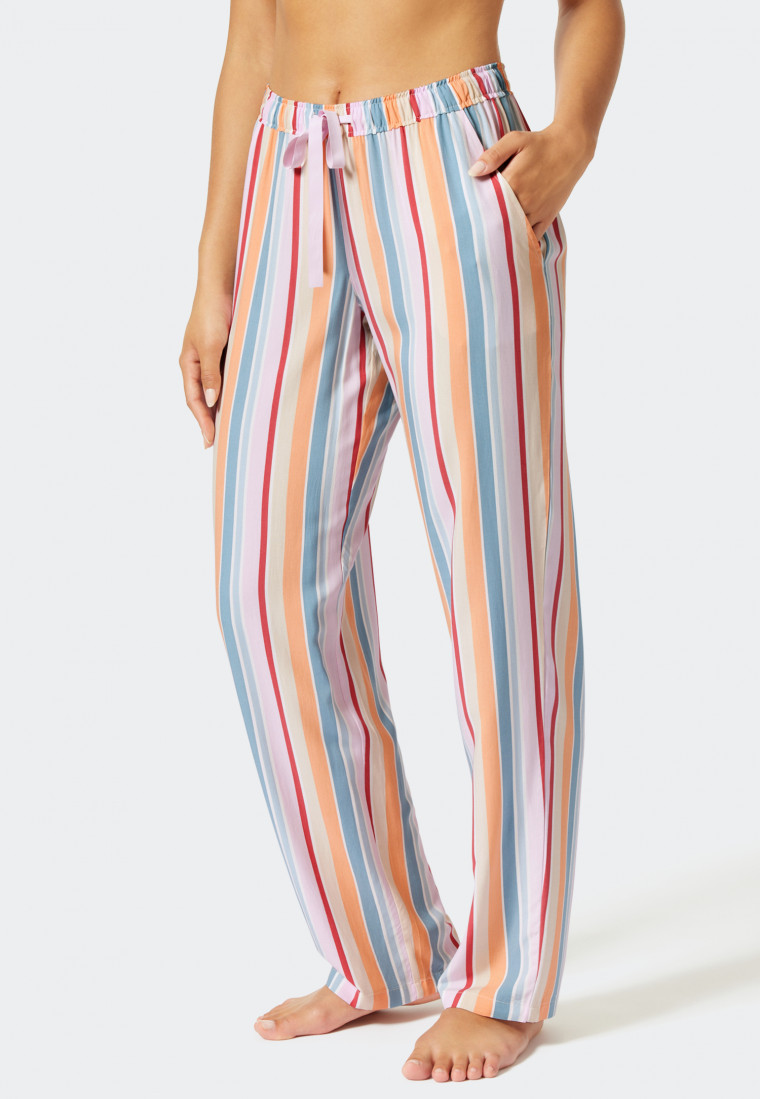 Pants long weave viscose stripes multicolored - Mix & Relax