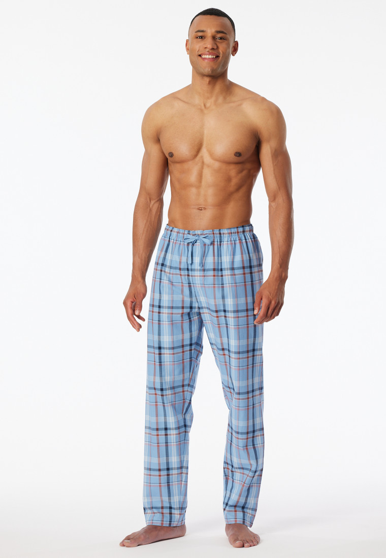 Hose lang Webware pacific blue kariert - Mix+Relax