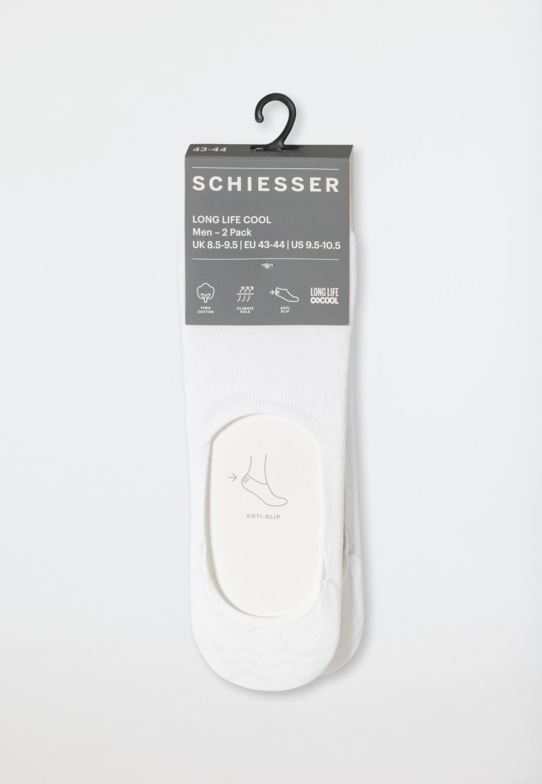 In-shoe herensokken 2-pack wit - Long Life Cool