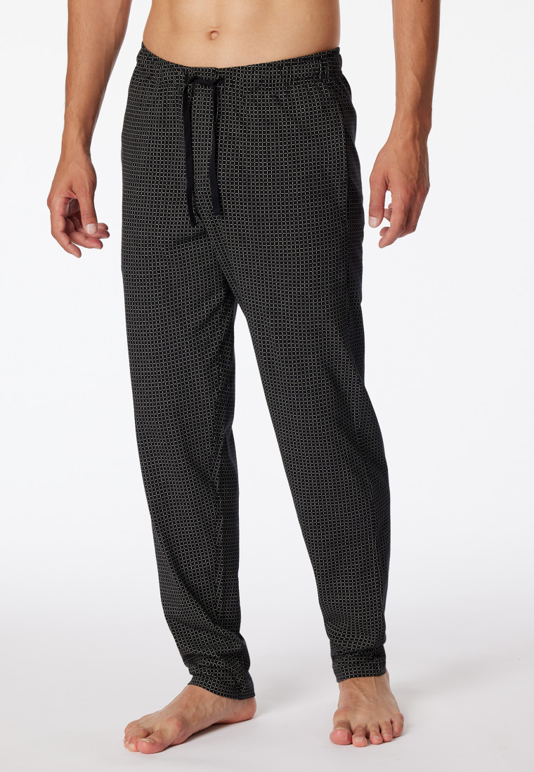 Loung pants long jersey black patterned - Mix & Relax