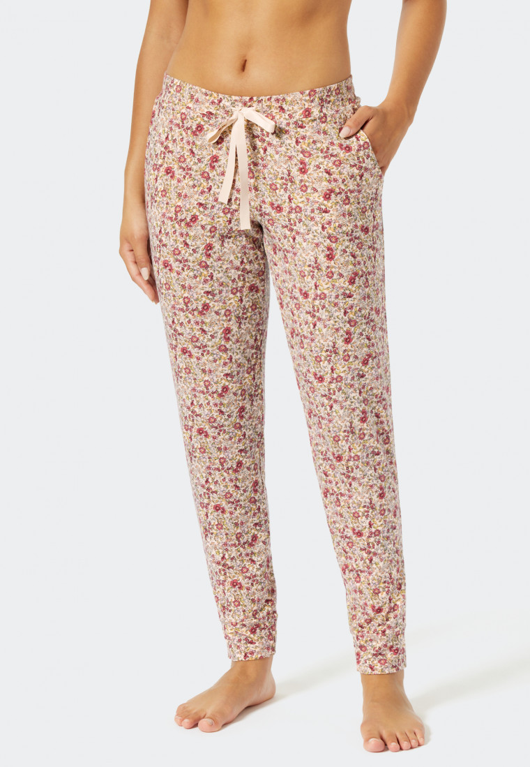 Lounge pants long modal cuffs black 