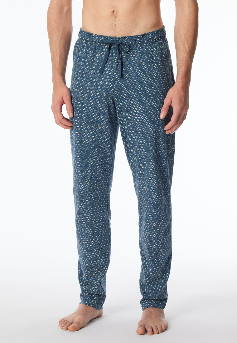 Pantaloni Lounge lunghi jeans in Organic Cotton blu fantasia - Mix+Relax Organic Cotton