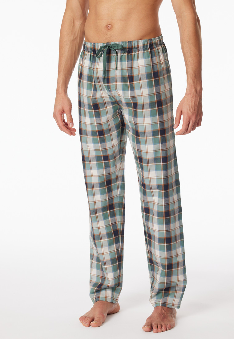 Loungehose lang Webware Organic Cotton Karos mehfarbig - Mix+Relax