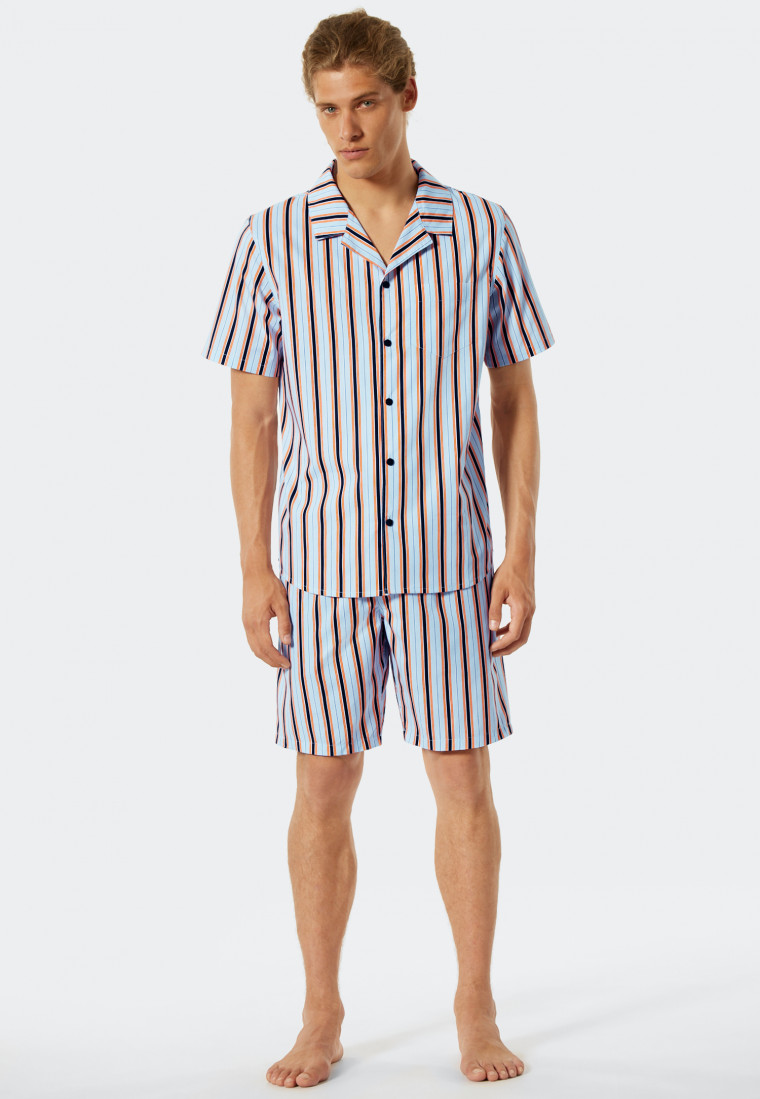 Pajamas short woven fabric button 