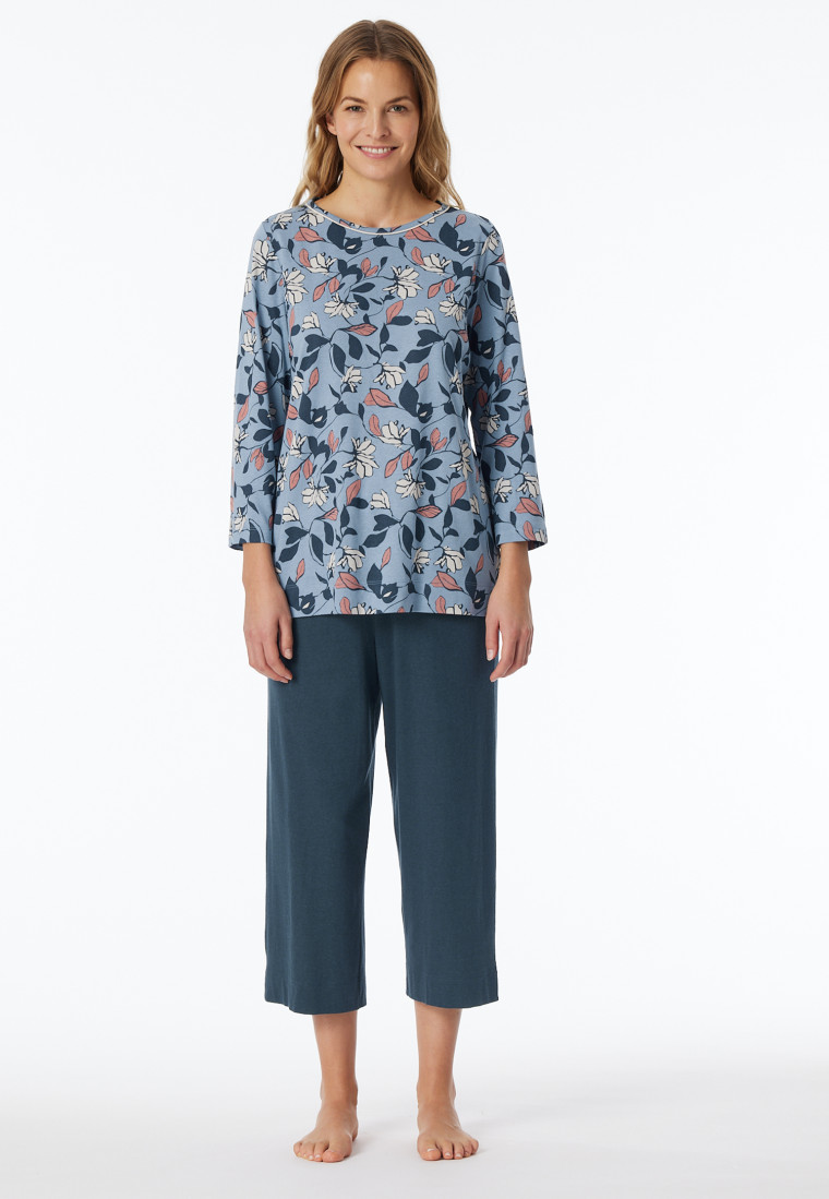 Pyjama 3/4 lang blauwgrijs patroon - Comfort Nightwear
