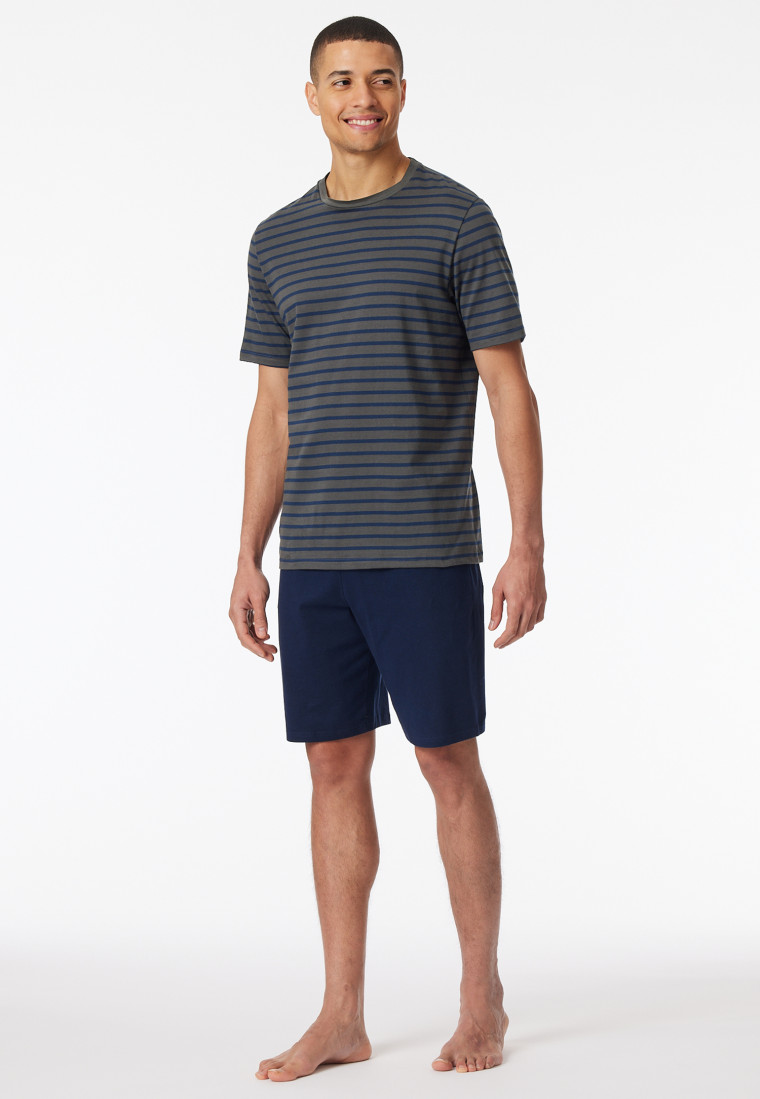 Pyjama korte strepen antraciet - Casual Essentials
