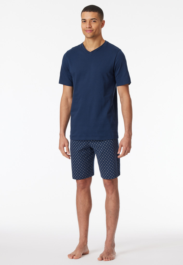 Schlafanzug kurz V-Ausschnitt admiral - Casual Essentials