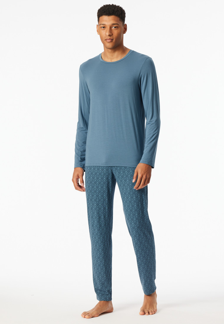 Lange pyjama atlantisch blauw - Long Life Soft