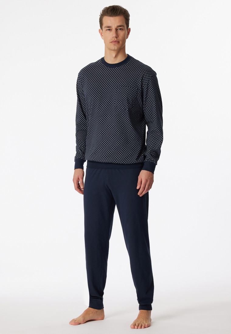 Pyjama donkerblauw Dark Sapphire SCHIESSER