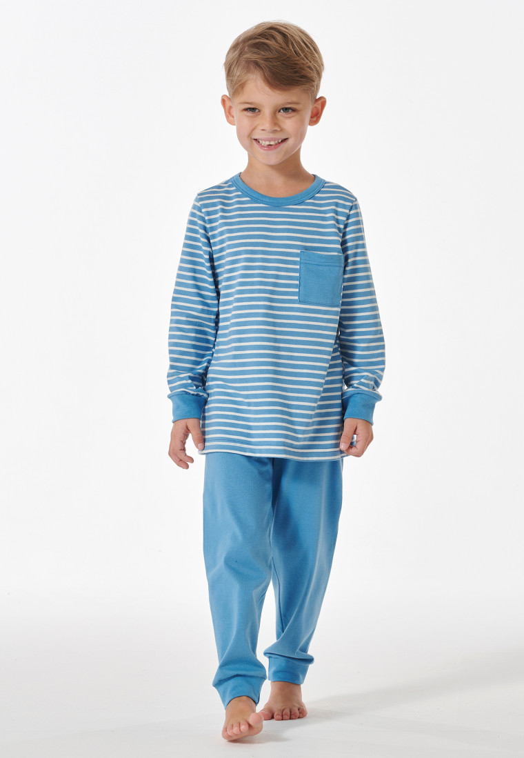 Schlafanzug lang Ringel hellblau - Boys World