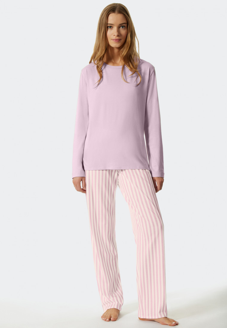 Long pajamas Tencel lilac - Pure Stripes