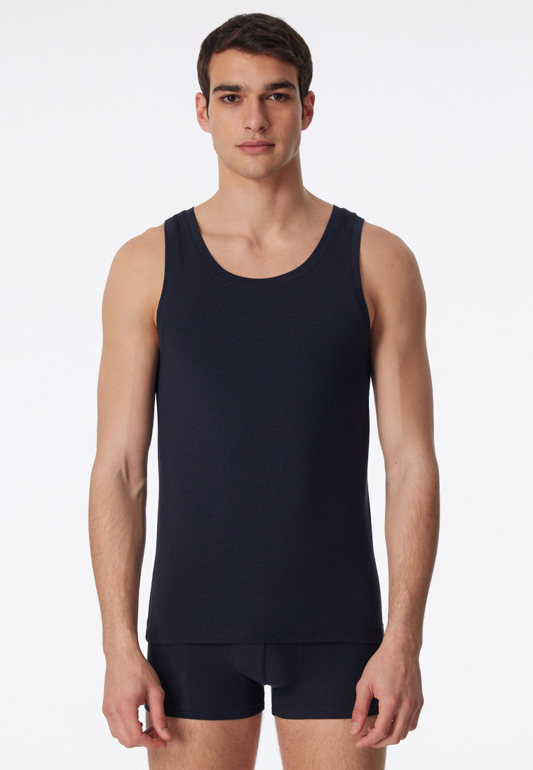 Shirt ärmellos blauschwarz - Long Life Soft