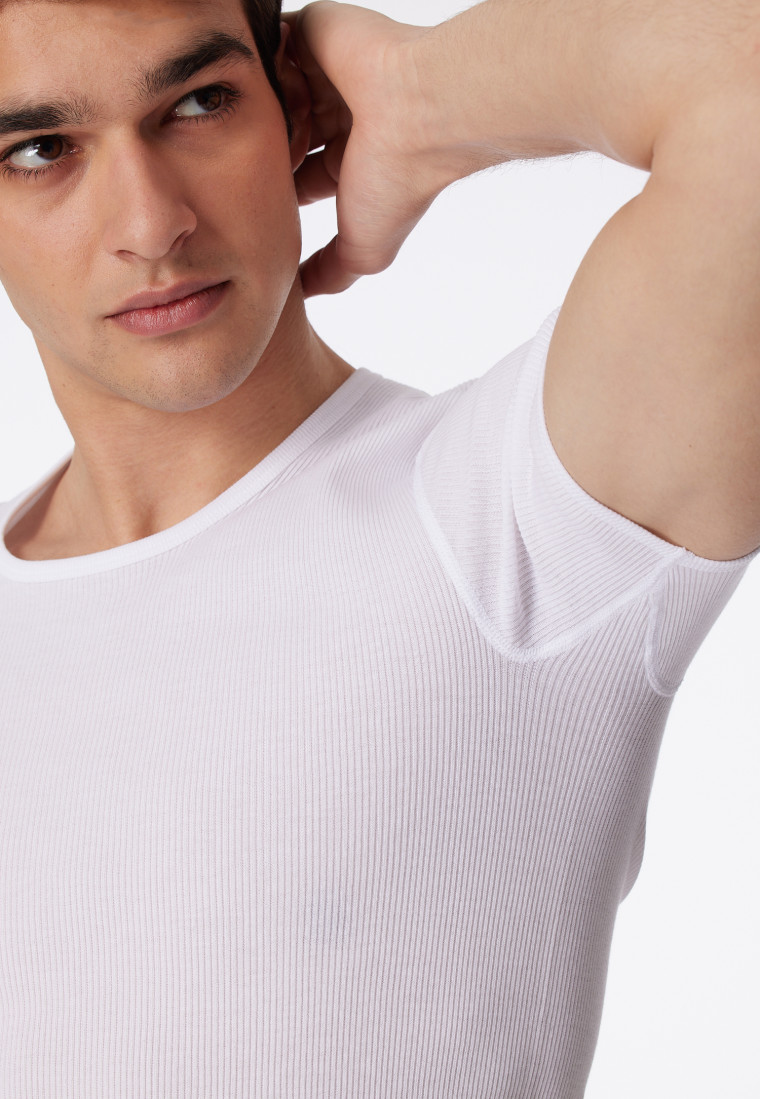 Shirt short sleeve double ribbed white - Original Classics