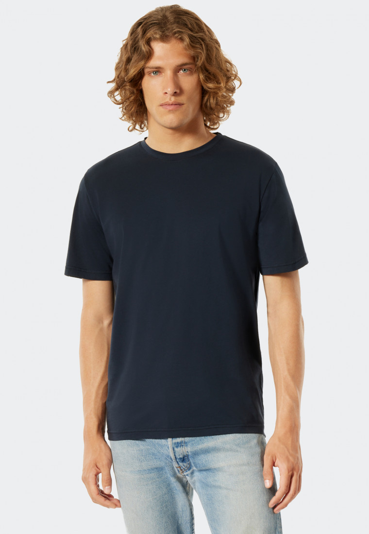 Shirt short-sleeved dark blue - Revival Hannes